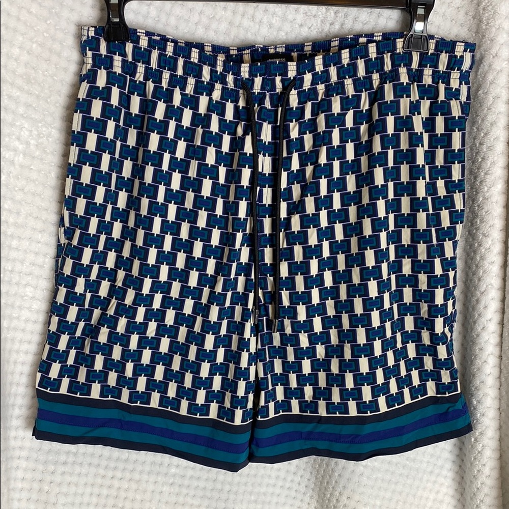 Express Geometric Print Swim Shorts Trunks